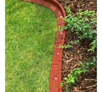 Primrose Flexiborder Garden Edging for Lawns Border Edge Piece in Red | Size: 6 Pack Primrose Red 6 Pack