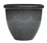 Primrose Flower Pot Round Plastic Plant Pot Planter In Grey Small 39Cm