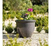 Primrose Flower Pot Round Plastic Plant Pot Planter in Grey 44cm