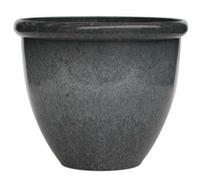 Primrose Flower Pot Round Plastic Plant Pot Planter In Grey Small 39Cm