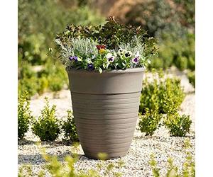 Primrose Flower Pot Tall Plant Pot Round Planter in Grey Medium 49cm (19.3in)