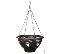 Primrose FlowerPro Plastic Hanging Basket Planter with side Planting Panels in Black Primrose Black