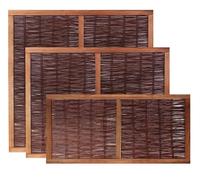 Primrose Framed Willow Hurdle Fence Panel Handwoven 6ft x 3ft in None Primrose None