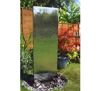 Primrose Freestanding Stainless Steel Water Wall Cascade Water Feature Fountain in Metallic Silver Primrose Metallic Silver