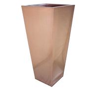 Primrose Frost And Rust-Resistant Outdoor Zinc Flared Square Planter In A Copper Finish 89Cm