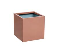 Primrose Frost And Rust-Resistant Outdoor Zinc Square Cube Planter In A Copper Finish 40Cm