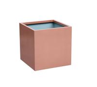 Primrose Frost And Rust-Resistant Outdoor Zinc Square Cube Planter In A Copper Finish 50Cm