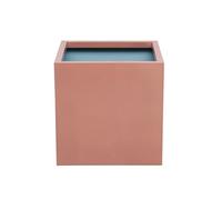 Primrose Frost And Rust-Resistant Outdoor Zinc Square Cube Planter In A Copper Finish 60Cm