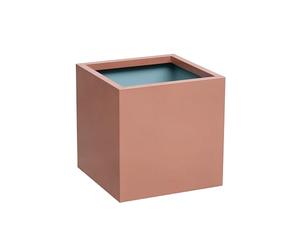 Primrose Frost and Rust-Resistant Outdoor Zinc Square Cube Planter in a Copper Finish Large 40cm (15.7in)