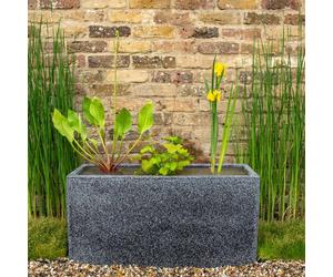 Primrose Full Pond In A Pot Kit with Fibreglass Trough Planter in Black 40cm Primrose Black