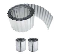 Primrose Galvanised Metal Garden Lawn Wavy Edge Border Edging Roll in Silver | Size: 2 Pack Primrose Silver 2 Pack