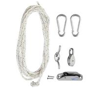 Primrose Galvanised Steel Easy Hoist Advanced Fixing Kit for Shade Sail Fitting in Metallic Silver Primrose Metallic Silver