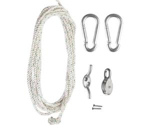 Primrose Galvanised Steel Easy Hoist Standard Fixing Kit for Shade Sail Fitting in Metallic Silver Primrose Metallic Silver