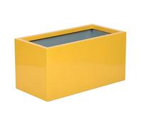 Primrose Galvanised Zinc Trough Patio Planter with Drainage Hole in Yellow 64cm