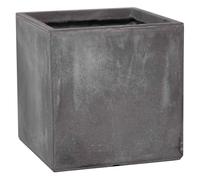 Primrose Garden Fibrecotta Cement Finish Effect Outdoor Planter Square 50cm in Dark Grey Primrose Dark Grey
