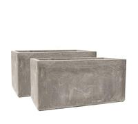 Primrose Garden Fibrecotta Cement Finish Planter Different Dimensions (Medium x2, Rectangular)