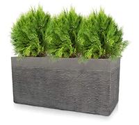 Primrose Garden Light Grey Fibrecotta Brick Rectangular Trough Planter Pot XL 100cm (39.4in)