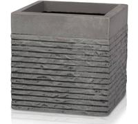 Primrose Garden Light Grey Fibrecotta Brick Square Bring Planter Pot 50cm Primrose Grey