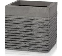 Primrose Garden Light Grey Fibrecotta Brick Square Planter Pot Large 40Cm