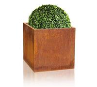 Primrose Garden Outdoor Corten Steel Rust Effect Cube Planter Plant Pot 60cm in Copper Primrose Copper