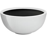 Primrose Garden Outdoor Fibreglass High Gloss White Low Bowl Planter 72cm (28.3in)