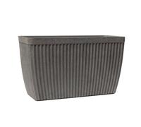 Primrose Garden Outdoor Trough Patterned Resin Planter in Artisan Grey 73cm in Dark Grey Primrose Dark Grey
