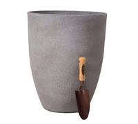 Primrose Garden Outdoor Volcanic Grey Cylinder Round Stone Effect Planter 75cm Primrose Grey
