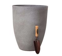 Primrose Garden Outdoor Volcanic Grey Cylinder Round Stone Effect Resin Planter 75Cm