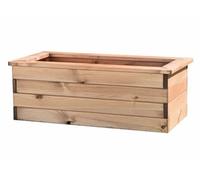Primrose Scandinavian Redwood Garden Raised Bed Trough Patio Planter with Drainage Slats 82cm