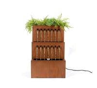 Primrose Garnock Galvanised Zinc Cascading Garden Water Feature & Planter 76cm in Brown Primrose Brown