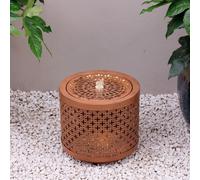 Primrose Geometric Cut Out Design Water Feature With LED Lights 32cm in Brown Primrose Brown
