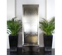 Primrose Giant Brushed Stainless Steel Silver Water Wall Cascade Commercial Water Feature 174Cm
