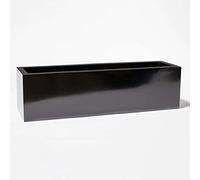 Primrose Gloss Fibreglass Window Box Planter in Black 75cm x 20cm (29.5in)