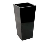 Primrose Gloss Tall Flared Square Fibreglass Planter in Black 90cm x 40cm | Size: 90 cm x 40 cm Primrose Black 90 cm x 40 cm