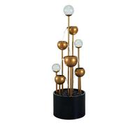 Primrose 120cm Golden Orb Cascading Tiered Garden Water Feature with LED Lights