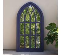 Primrose Gothic Window Garden Mirror Illusion Arched Blue Wooden Glass 110cm in Purple Primrose Purple