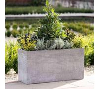 Primrose Grey Handmade Trough Planter Fiberstone Frost Resistant Pot 100cm Primrose Grey
