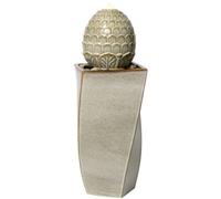 Primrose Grey Olvera Pineapple Ceramic Outdoor Garden Patio Water Feature Fountain With Led Lights H86Cm