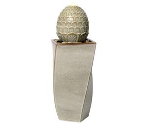 Primrose Grey Olvera Pineapple Ceramic Outdoor Garden Patio Water Feature Fountain With Led Lights H86Cm