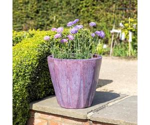 Primrose H29cm Terracotta Round Planter in Blue Garden Patio Flower Pot