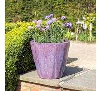 Primrose H41cm Terracotta Round Planter in Blue Garden Patio Flower Pot