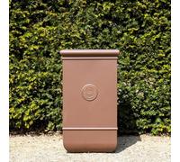 Primrose H42cm Fibrecotta Tall Cube Planter In Toffee Garden Patio Flower Pot