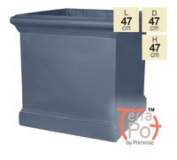 Primrose H47cm Blenheim Lead Effect Cube Planter - By Terra Pot in Grey Primrose Grey