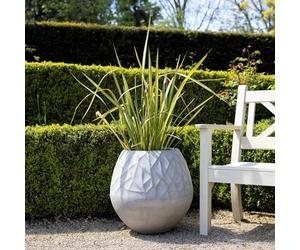 Primrose H50cm Natural Cement Round Planter Garden Patio Flower Pot