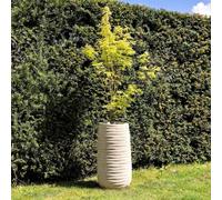 Primrose H59cm Terracotta Tall Round Planter In Cream Garden Patio Flower Pot