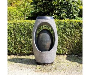 Primrose H75.5cm Nazare Oval Water Feature With Lights Outdoor Garden Fountain