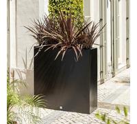 Primrose H90 x L90cm Tall Trough Fibreglass Planter in Matt Black Primrose Black