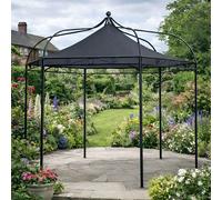 Primrose Harlington Deluxe Steel Frame Gazebo With Roof Canopy in Dark Grey Primrose Dark Grey