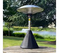 Primrose Infrared Electric Outdoor Indoor Table Top Heater Black Rattan Base Primrose Black