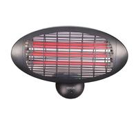 Primrose IPX4 Wall Mounted Quartz Bulb Electric Patio Heater with 3 Settings in Silver 2kW Primrose Silver